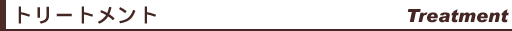 トリートメントメニュー